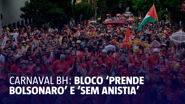 Carnaval BH: bloco 'prende Bolsonaro' e protesta contra anistia; veja fotos