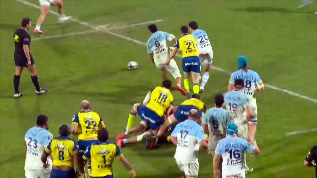 TOP 14 - Essai de Baptiste GERMAIN (AB) - Aviron Bayonnais - ASM Clermont