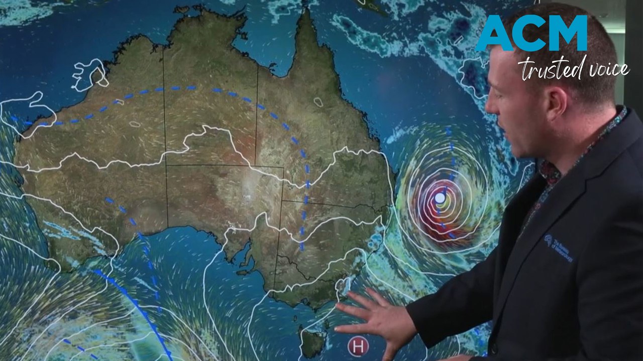 Tropical Cyclone Alfred crossing south-east Queensland