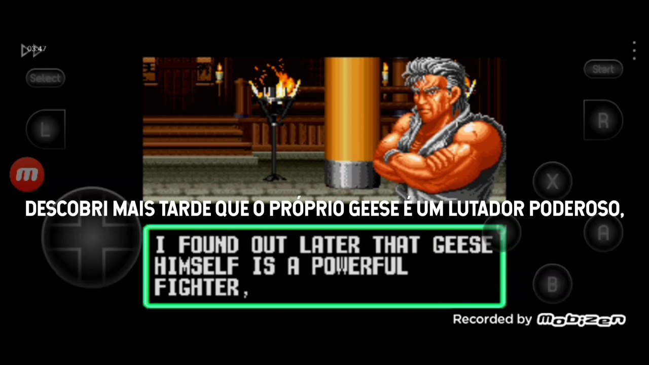 Art of Fighting Robert Garcia vs Mr. Karate final falas traduzidas para o português