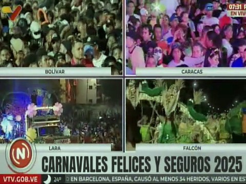 Participación masiva de temporadistas en los Carnavales Felices y Seguros 2025 en El Callao edo. Bolívar