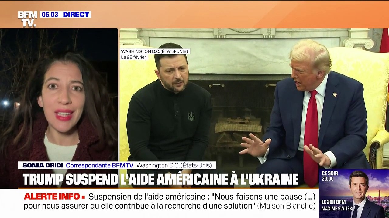 Les États-Unis suspendent leur aide à l'Ukraine et souhaitent se concentrer sur "la recherche d'une solution" au conflit avec la Russie