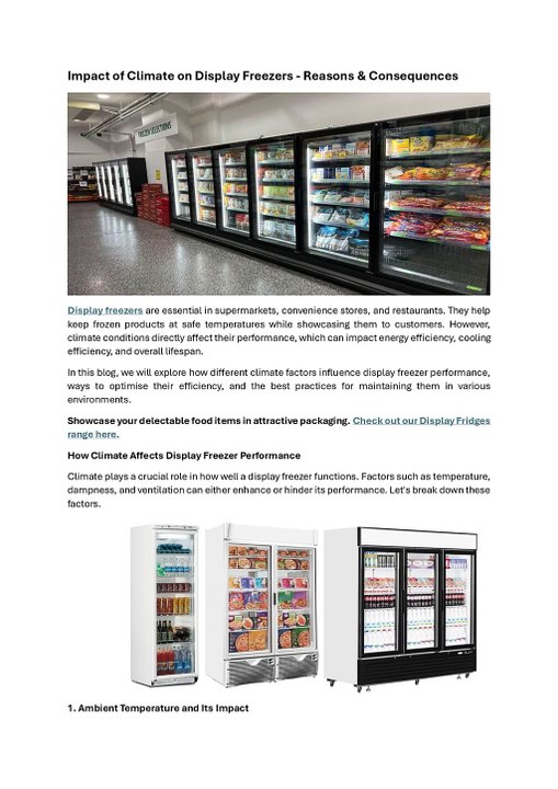 Impact of Climate on Display Freezers - Reasons & Consequences