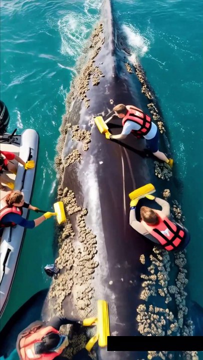 🐋✨ Rescue Team Cleans Giant Whale Covered in Barnacles! INCREDIBLE Transformation! 😱👏