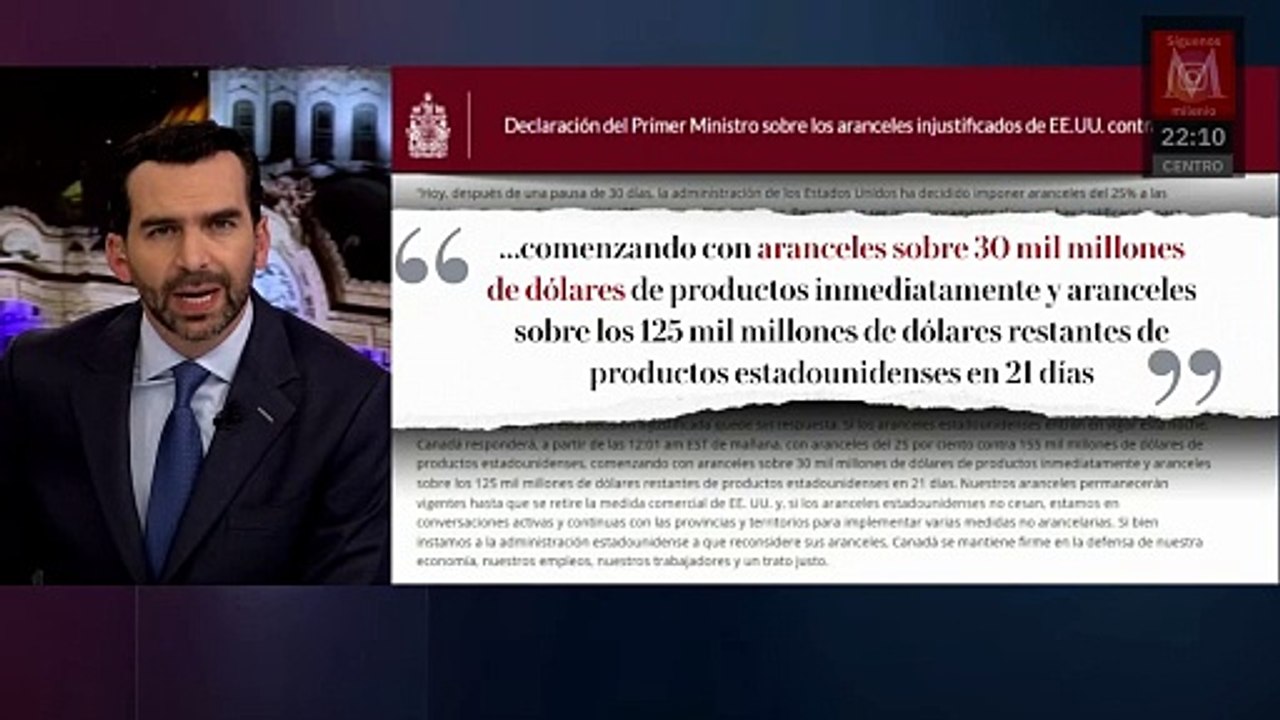 Políticos canadienses exigen represalias contundentes contra EU tras imposición de aranceles