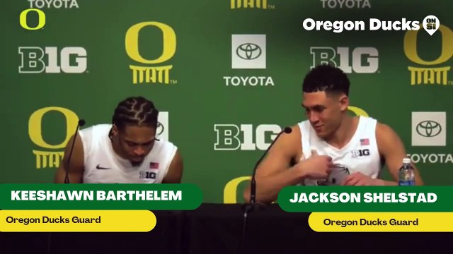 Oregon Ducks Guards Keeshawn Barthelemy and Jackson Shelstad Discuss Win Over USC Trojans
