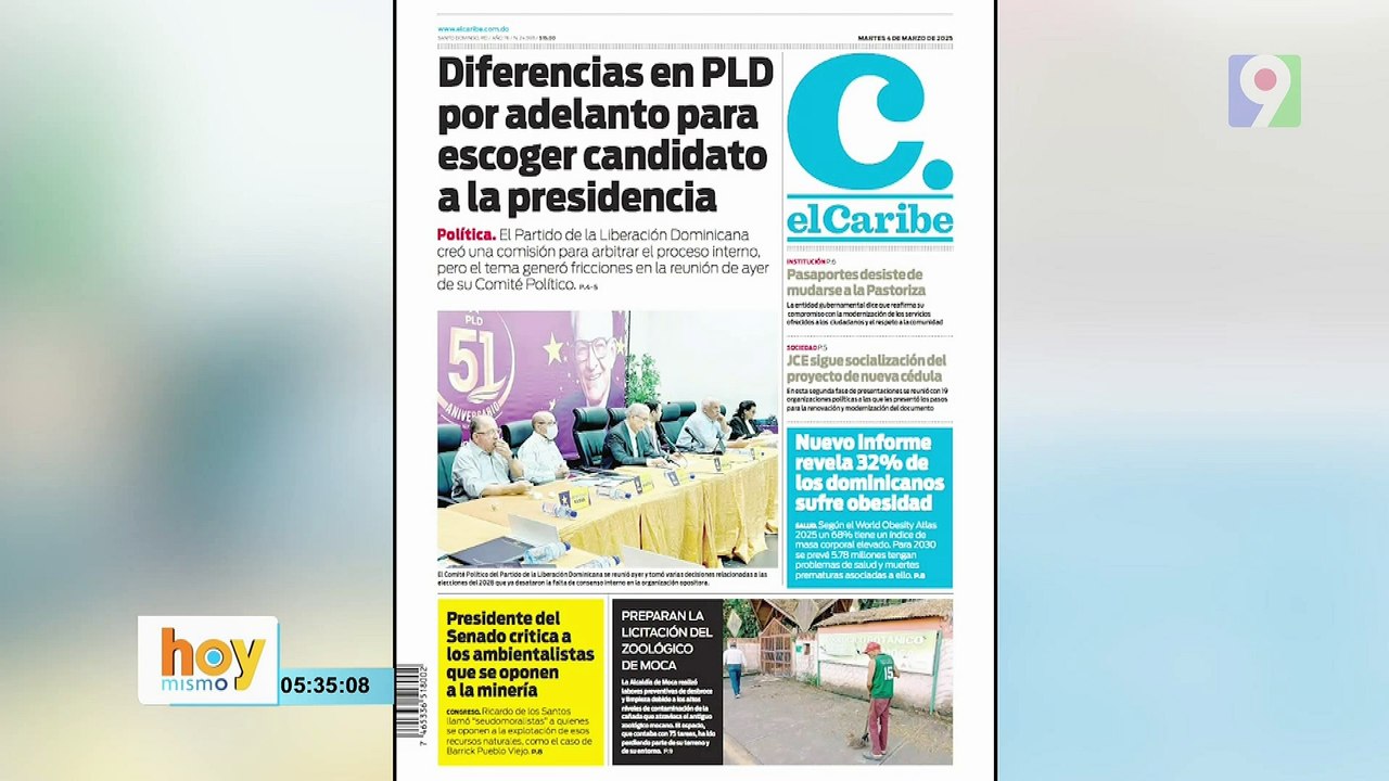 Titulares prensa dominicana martes 04 de marzo  2025 | Hoy Mismo