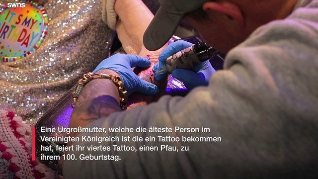 Urgroßmutter lässt sich zum 100. Geburtstag tätowieren