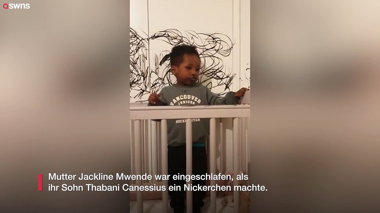 Kleinkind stiehlt eyeliner und kritzelt die wände voll