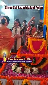 Param Pujya Nandai performing Shree Sai Sadashiv idol pujan Shree Ramnavami Utsav Aniruddha Bapu