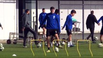 Club Brugge training ahead of Villa Champions League first leg