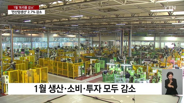 1월 산업생산 코로나 이후 최악...소비·투자까지 '트리플 감소' / YTN