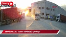 Manisa'da iki servis minibüsü çarpıştı: 19 yaralı