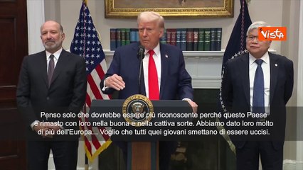 Trump: Zelensky dovrebbe essere pi? riconoscente, Usa rimasti con lui in buona e cattiva sorte