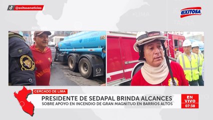 Bomberos sobre incendio en Cercado de Lima: "Está confinado, estamos viendo de que no se propague"