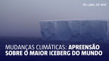 Maior iceberg do mundo, imobilizado perto de uma ilha na Antártica