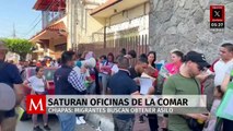 Migrantes saturan oficinas de la COMAR en Tapachula, Chiapas; buscan obtener asilo