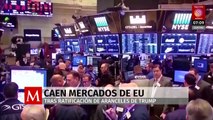 Caen mercados en Estados Unidos tras inicio de aranceles a México y Canadá