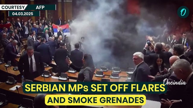 Chaos In Serbian Parliament As Lawmakers Throw Tear Gas, Smoke Grenades | Shocking Video Out