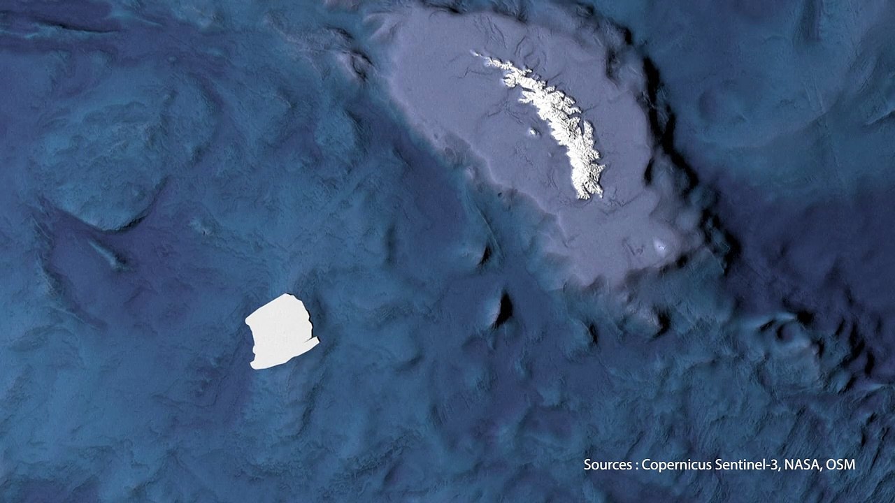 CARTE ANIMÉE : la trajectoire de l'iceberg A23a