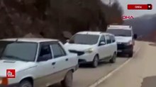 Ordu'da heyelan anı