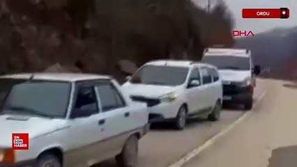 Ordu'da heyelan anı