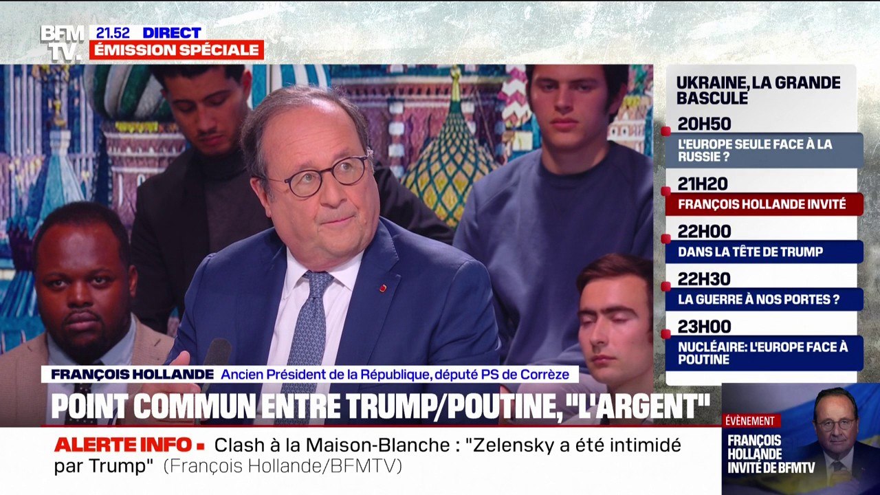 François Hollande: "Il n'est pas possible de renouer le dialogue avec Poutine tant que Zelensky n'a pas, lui-même, renoué le dialogue"