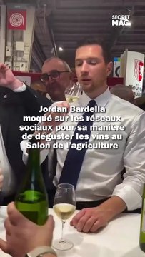 Jordan Bardella déguste des vins au Salon de l'agriculture