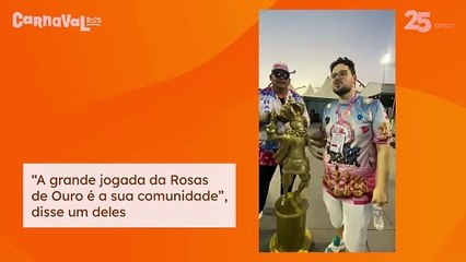 Integrantes da Rosas de Ouro celebram conquista