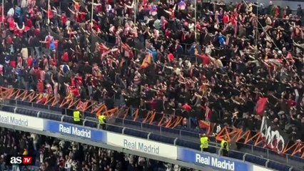 Cánticos de la afición del Atleti tras el partido