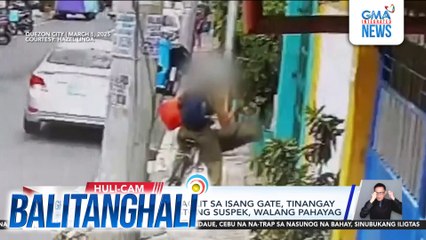 Bag na inilapag saglit sa isang gate, tinangay ng lalaki; Naarestong suspek, walang pahayag | Balitanghali