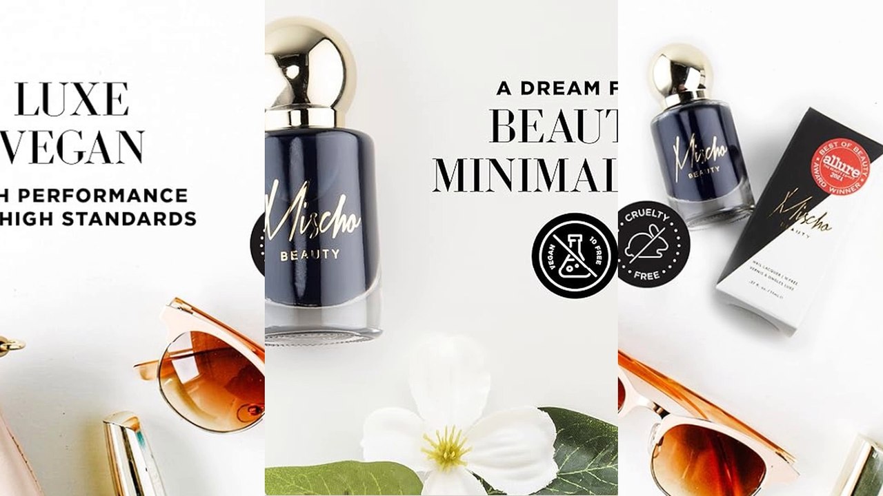 mischo Beauty - #NYFW Nail Polish Set – Dark Navy Blue Nail Color, Base Coat & Top Coat, Quick Dry Manicure-Pedicure Kit, Vegan, 10 Free, 0.37 fl oz (Pack of 3)