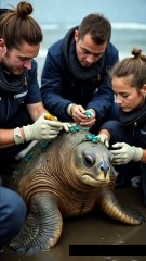 🐢✨ Incredible Rescue! Giant Turtle Gets a Spa Day After Barnacle Overload! 🛁💙