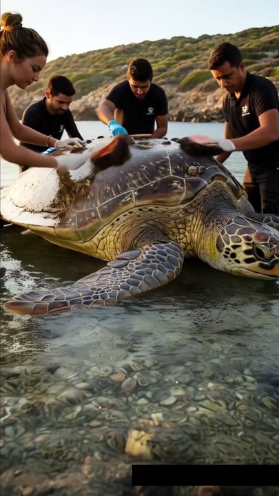 🐢✨ Rescue Mission! Cleaning a Majestic Giant Turtle Covered in Barnacles! 🔥🧼