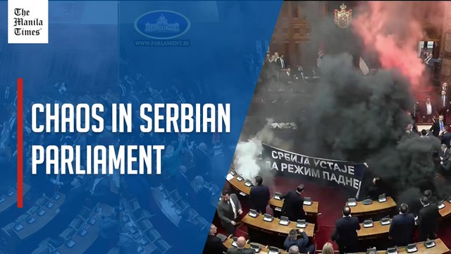 Serbia's opposition disrupts parliament with flares and suspected tear gas