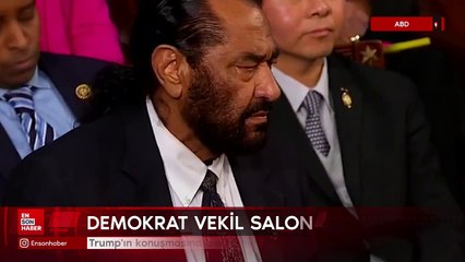 Trump'ın konuşmasına izin vermeyen Demokrat Partili Vekil salondan çıkarıldı