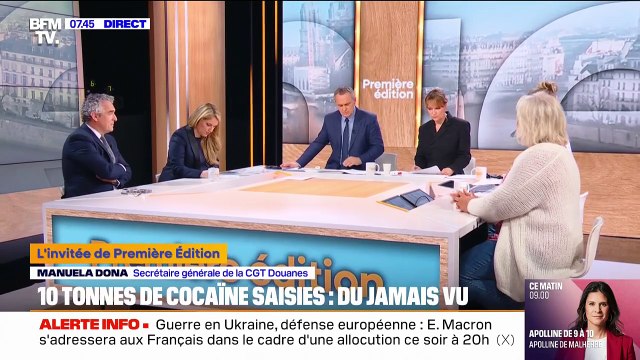 10 tonnes de cocaïne saisies à Dunkerque: Elle a fait le transit depuis la Guadeloupe , indique Manuela Dona (secrétaire générale CGT douanes)