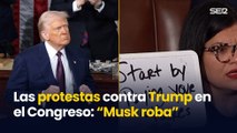 Las protestas contra Trump en  el Congreso: “Musk roba”