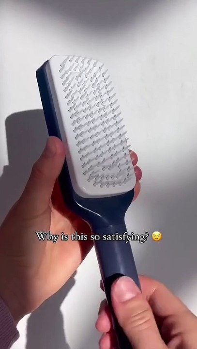 Self-Cleaning Anti-Static Massage Comb, Self Cleaning Hair Brush, Massage Comb For Hair, Retractable Rotary Lift Self-Cleaning Comb, Women's Hair Styling Tool