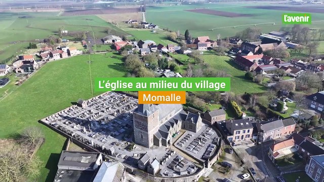 L'église au milieu du village : Momalle