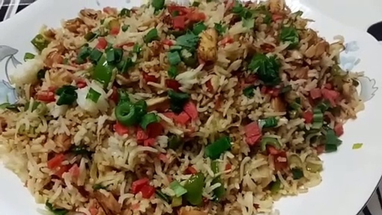 14- Chicken schezwan fried rice_ schezwan rice _ quick schezwan rice recipe