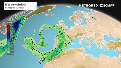 Este sábado un río atmosférico impactará contra España