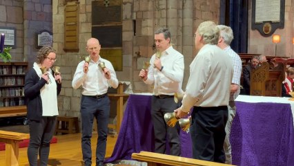 Exeter handbell ringers at the Devon Bellringers' Carol Service, video by Alan Quick
