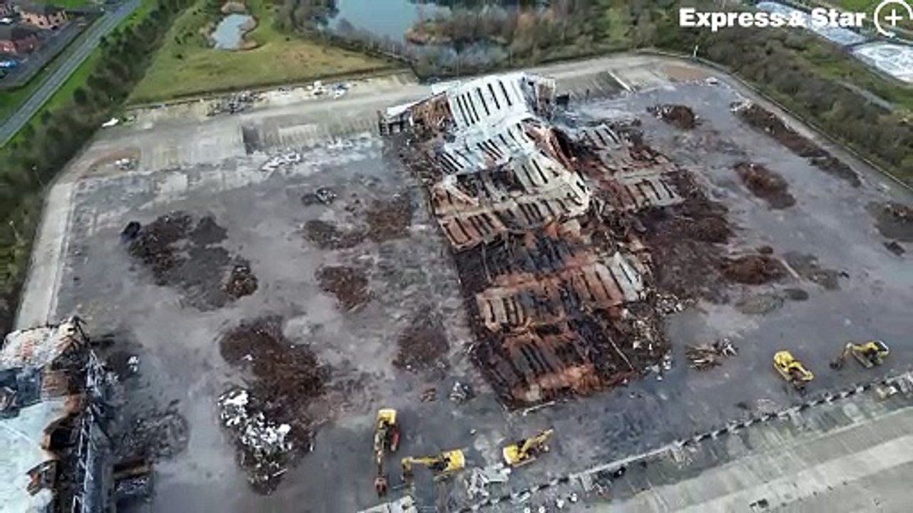 Former Super Smart Service building in Cannock, which was destroyed by fire in May has almost been completely cleared away.