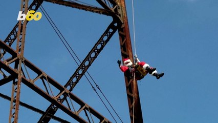 Firefighter Santa Brings Kids Joy From Above