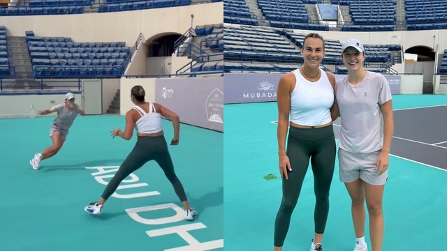 Tennis - WTA 2024 - Aryna Sabalenka, n°1, et Iga Swiatek, n°2, se sont entraînées ensemble à Abu Dhabi