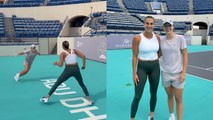 Tennis - WTA 2024 - Aryna Sabalenka, n°1, et Iga Swiatek, n°2, se sont entraînées ensemble à Abu Dhabi