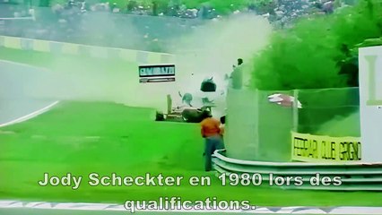 f1 1980 accident de Jody Scheckter aux qualifications à Imola