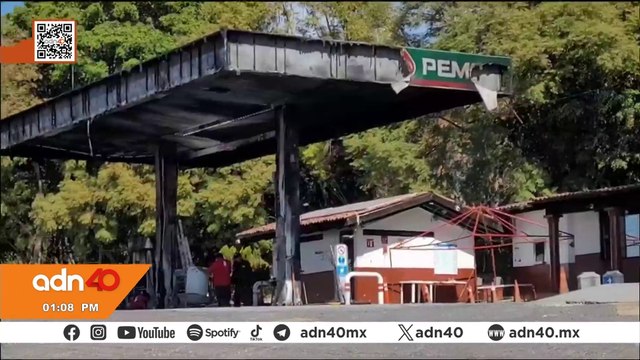 Criminales incendian gasolinera en Michoacán