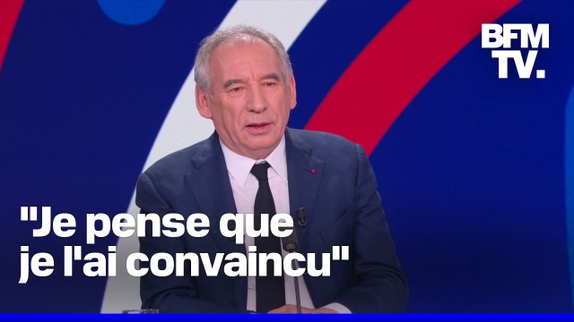 Je pense que je l'ai convaincu : François Bayrou revient sur les circonstances de sa nomination à Matignon